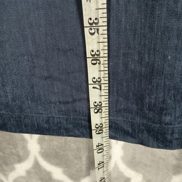 Lafayette 148 Painter Smock Tunic XXL Blue Linen Blend Plus Size Pockets - Picture 9 of 11